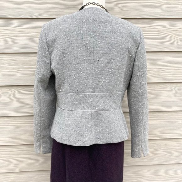Worth Blazer Coat Size 10 Grey Herringbone - Picture 8 of 16
